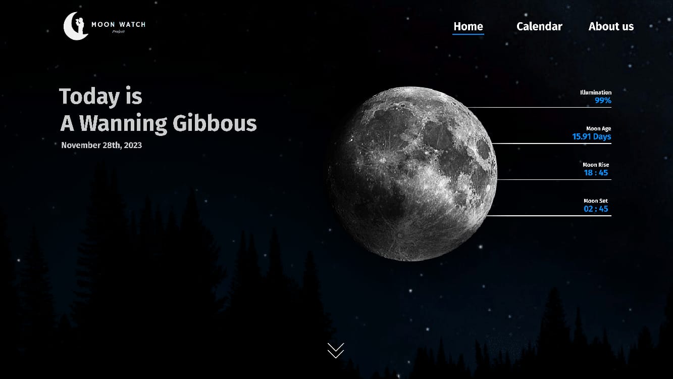 Lunar Phases Calculator Web App - Image 1